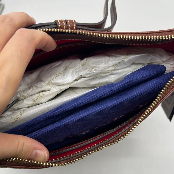 Dooney & Bourke Saffiano Leather Hobo Handbags Amber Brown - Picture 12 of 16